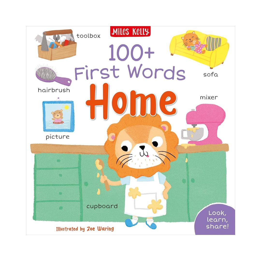 Miles Kelly 100+ FIRST WORDS (SINGLES, brand new softcover) Animals / Home / School / In the Sea / On the Go / Out and About