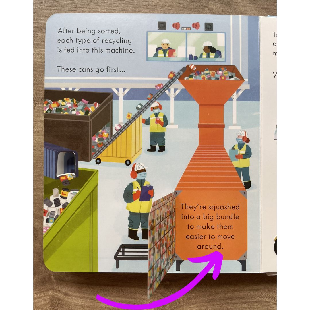 Usborne PEEP INSIDE How a Recycling Truck Works (board book)