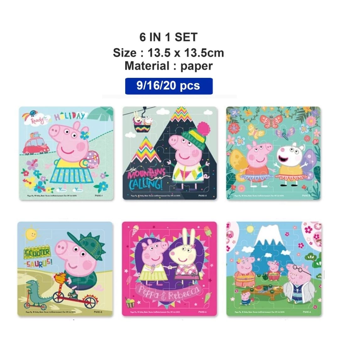 PAW PATROL / HELLO KITTY / DISNEY PRINCESS / PEPPA PIG Jigsaw Puzzle (6 pcs. of puzzles in 1 set)