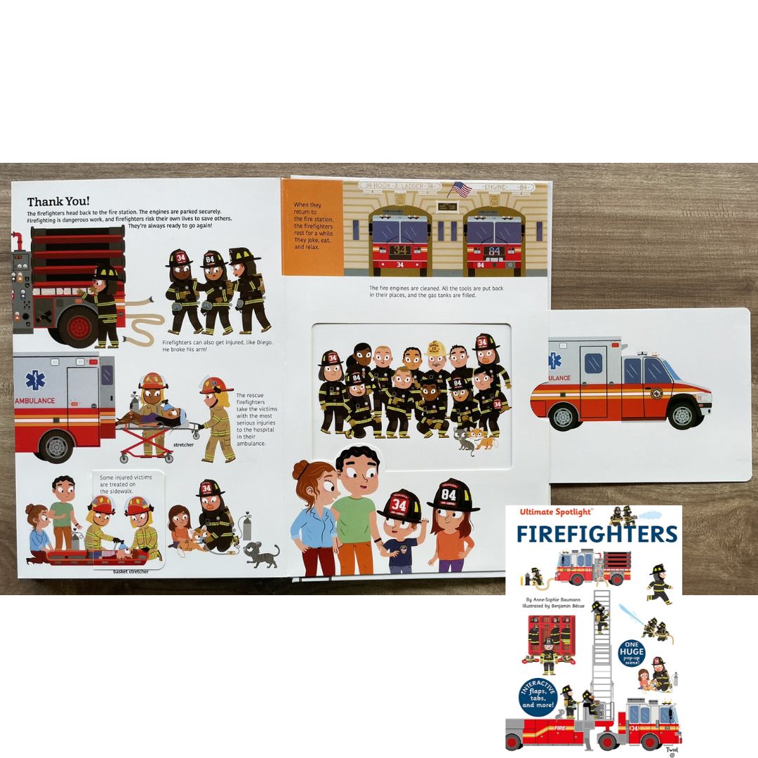 Ultimate Spotlight: FIREFIGHTERS (with tabs) hardcover - with slight dents on the book cover
