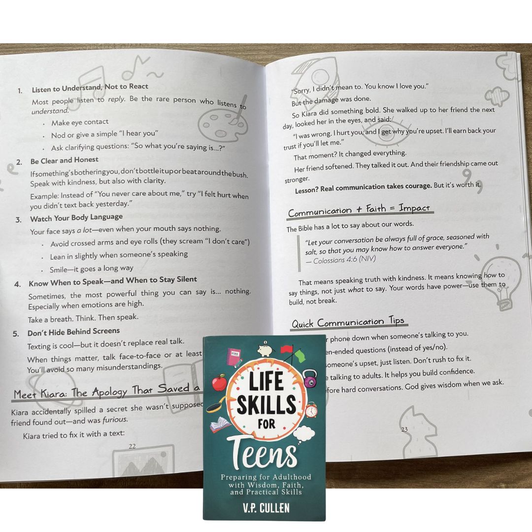Life Skills for Teens: Preparing for Adulthood with Wisdom, Faith, and Practical Skills (by V. P. Cullen) brand new softcover