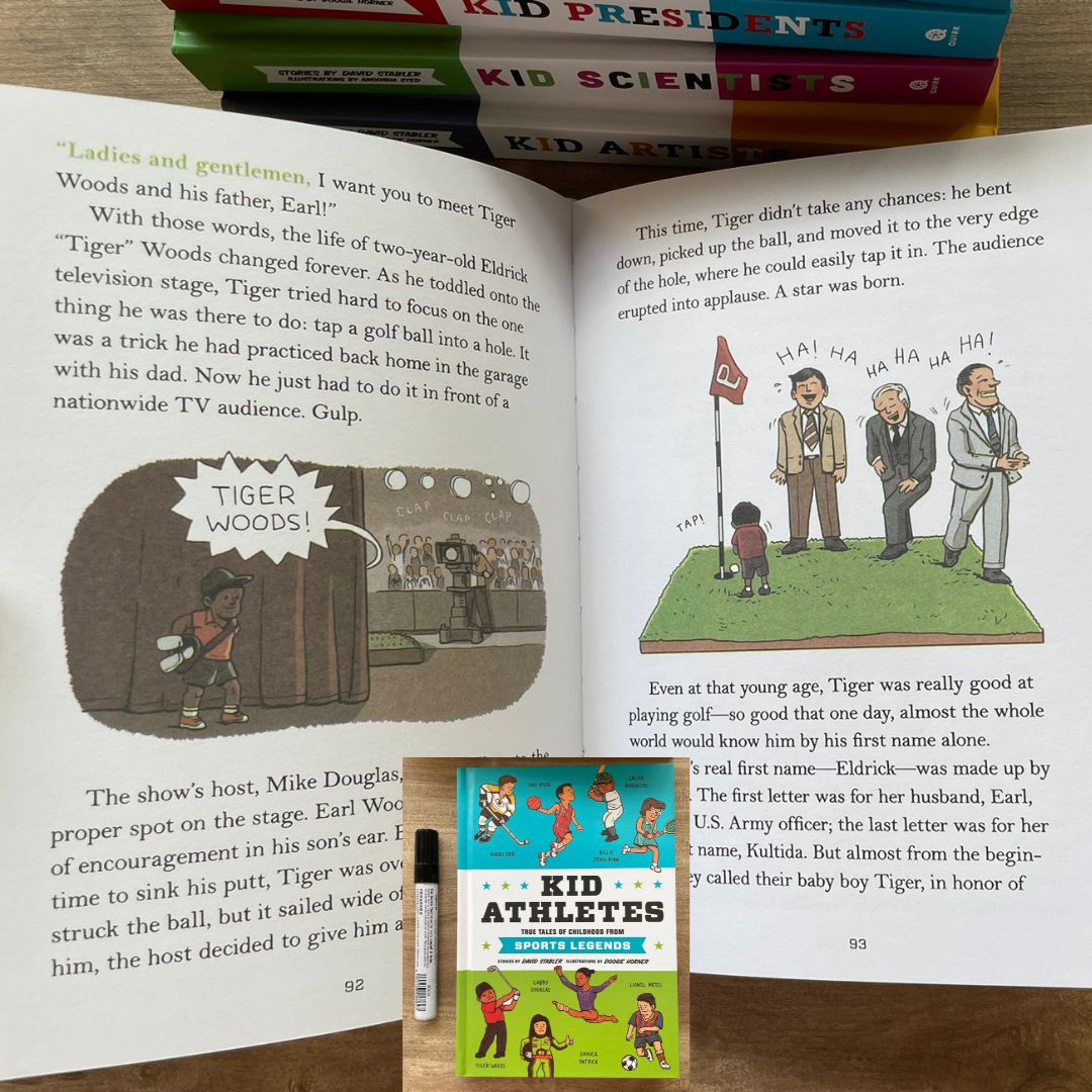 TRUE TALES OF CHILDHOOD series 5 books (brand new hardcover, no box, slight dents on book cover) - KID ARTISTS / ATHLETES / AUTHORS / PRESIDENTS / SCIENTISTS