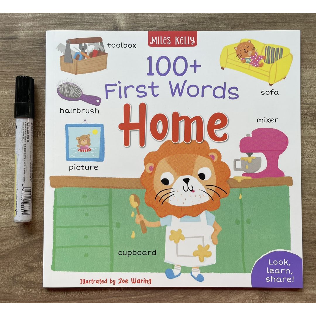 Miles Kelly 100+ FIRST WORDS (SINGLES, brand new softcover) Animals / Home / School / In the Sea / On the Go / Out and About