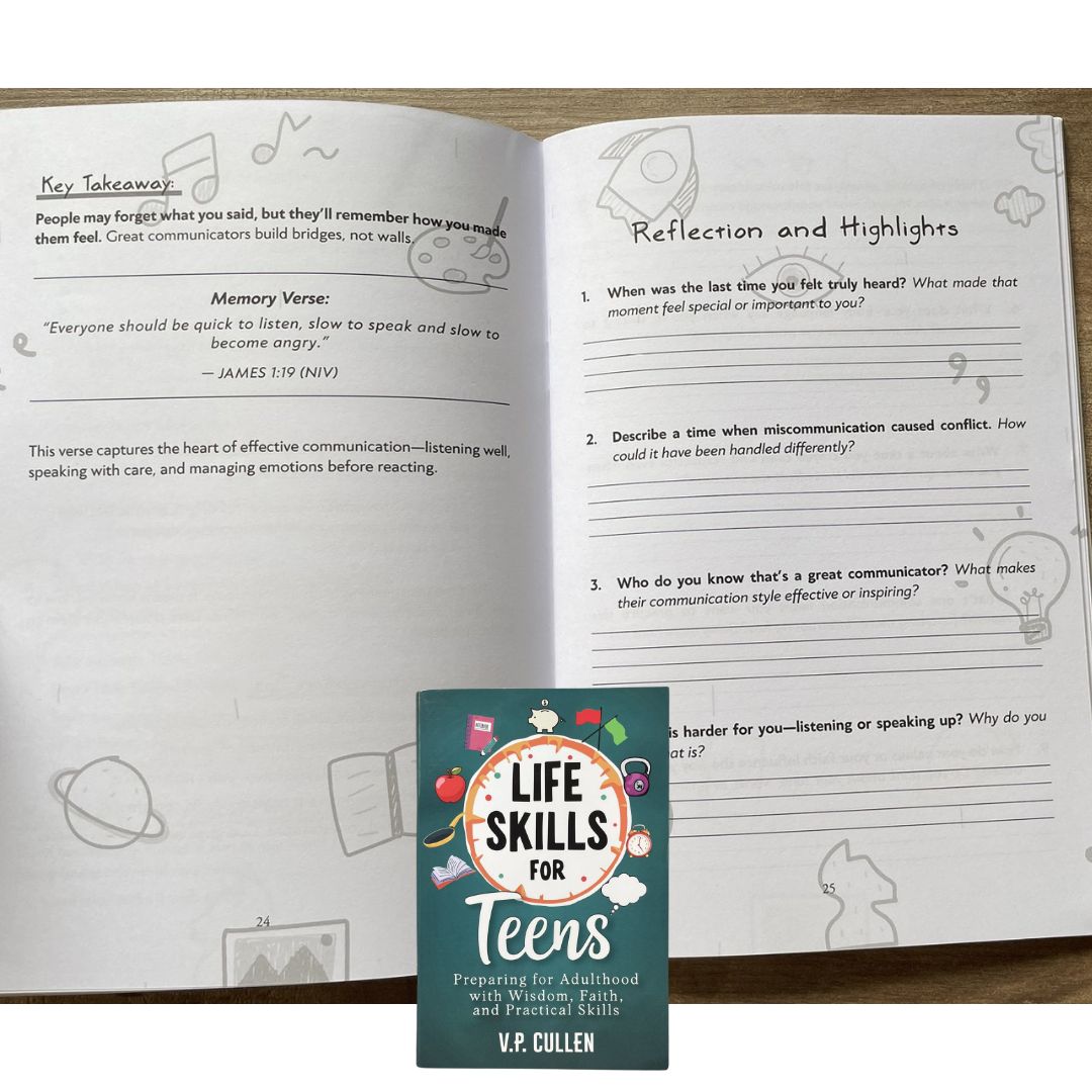 Life Skills for Teens: Preparing for Adulthood with Wisdom, Faith, and Practical Skills (by V. P. Cullen) brand new softcover