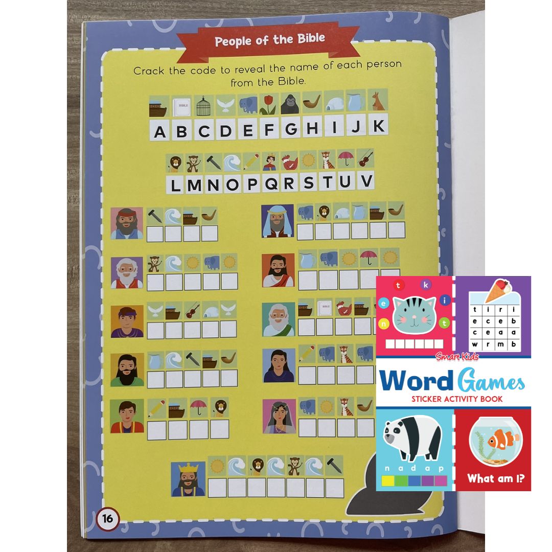 Smart Kids Sticker and Activity Book - WORD GAMES (brand new softcover)