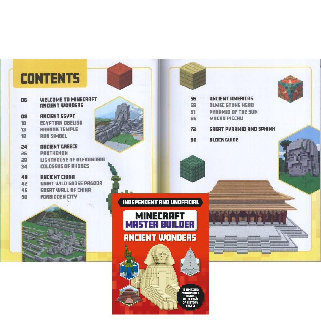Minecraft Master Builder MINIGAMES // ANCIENT WONDERS (Independent & Unofficial) (SINGLES, brand new softcover)