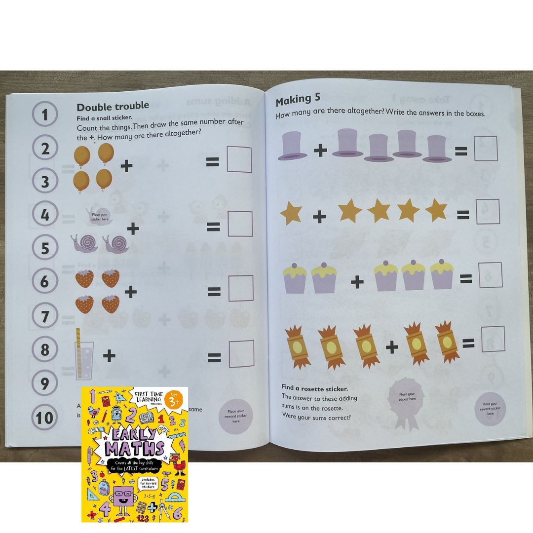 First Time Learning Preschool (for Age 3+) - EARLY MATHS (brand new softcover)