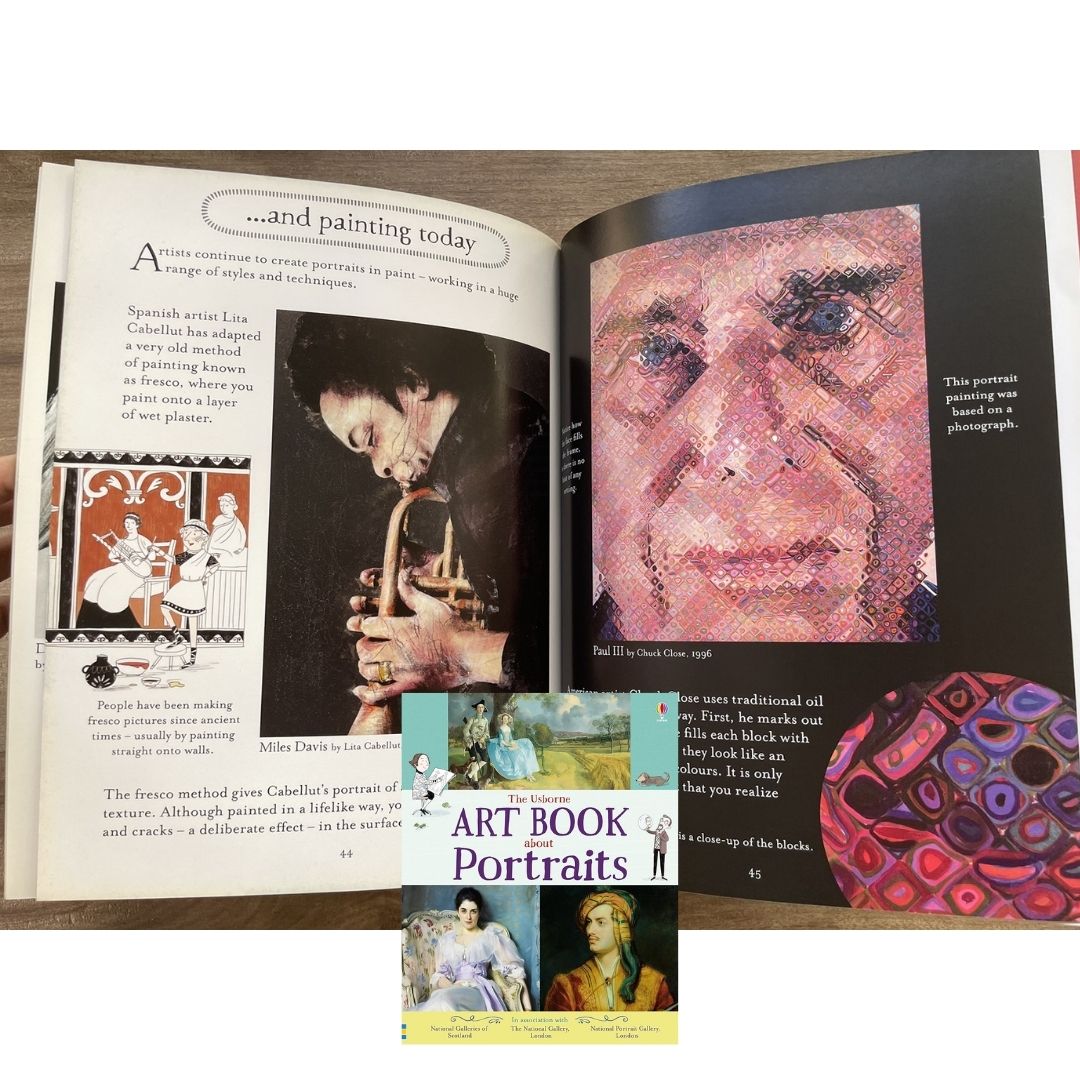 The Usborne Art Book about Portraits (brand new softcover, with SLIGHT FOLDS on book cover)