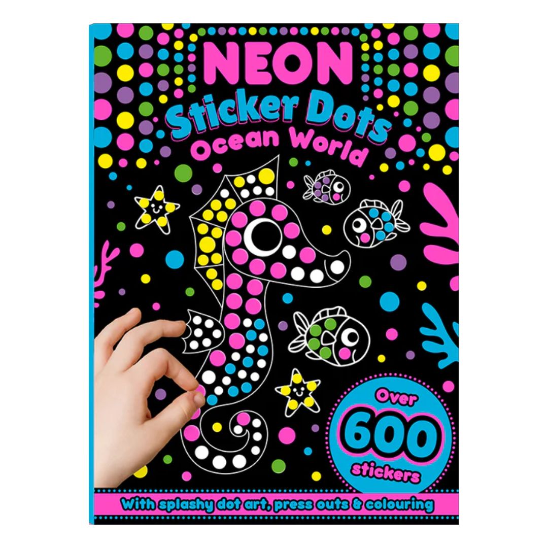 Neon Sticker Dots Activity Book: MAGICAL / OCEAN WORLD with Over 600 Stickers (SINGLES, brand new softcover)