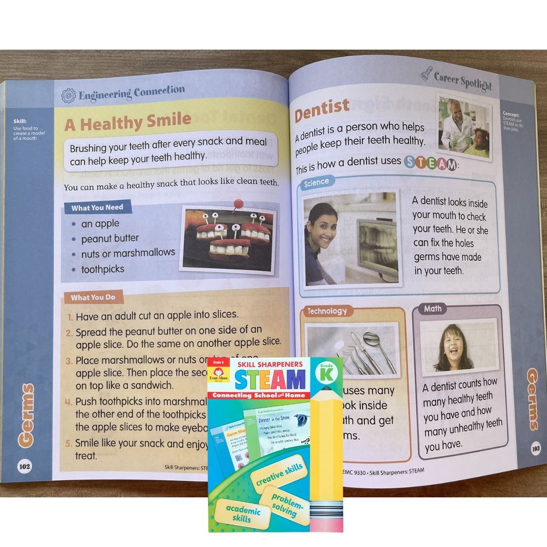 Evan Moor Skill Sharpener Workbook: STEAM (Kinder) brand new softcover