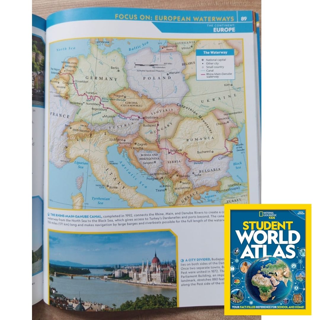 NATGEO National Geographic Kids: Student World Atlas, 5th Edition (USED/Preloved book, Paperback, with slight folds)