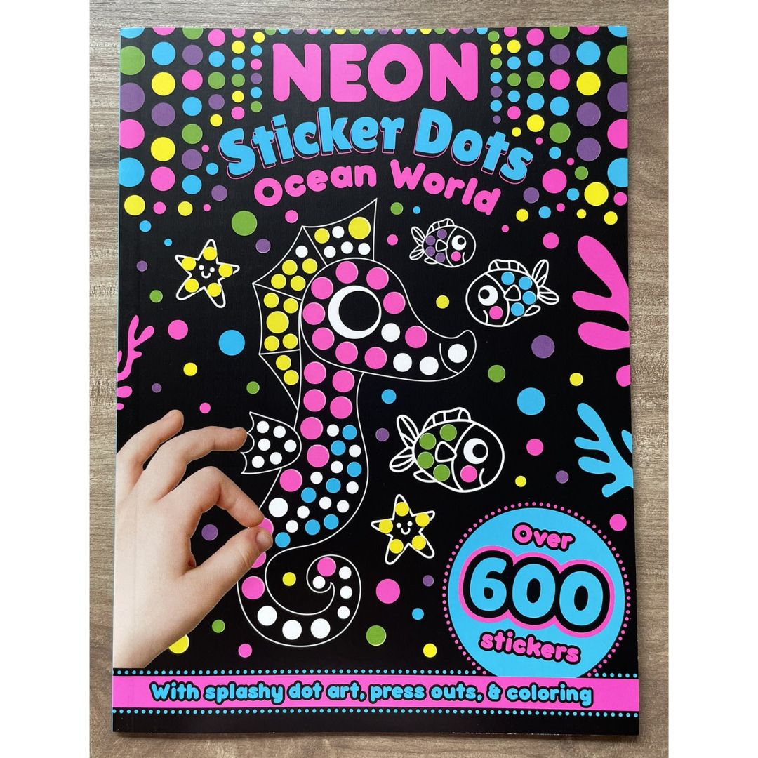 Neon Sticker Dots Activity Book: MAGICAL / OCEAN WORLD with Over 600 Stickers (SINGLES, brand new softcover)
