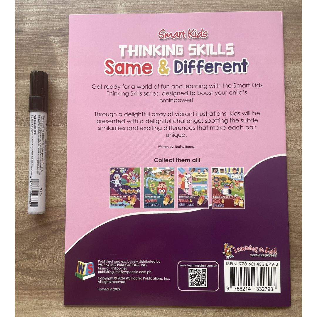 Smart Kids THINKING SKILLS - Cut and Paste / Same and Different / Logical Reasoning / Spatial Reasoning (SINGLES, softcover)