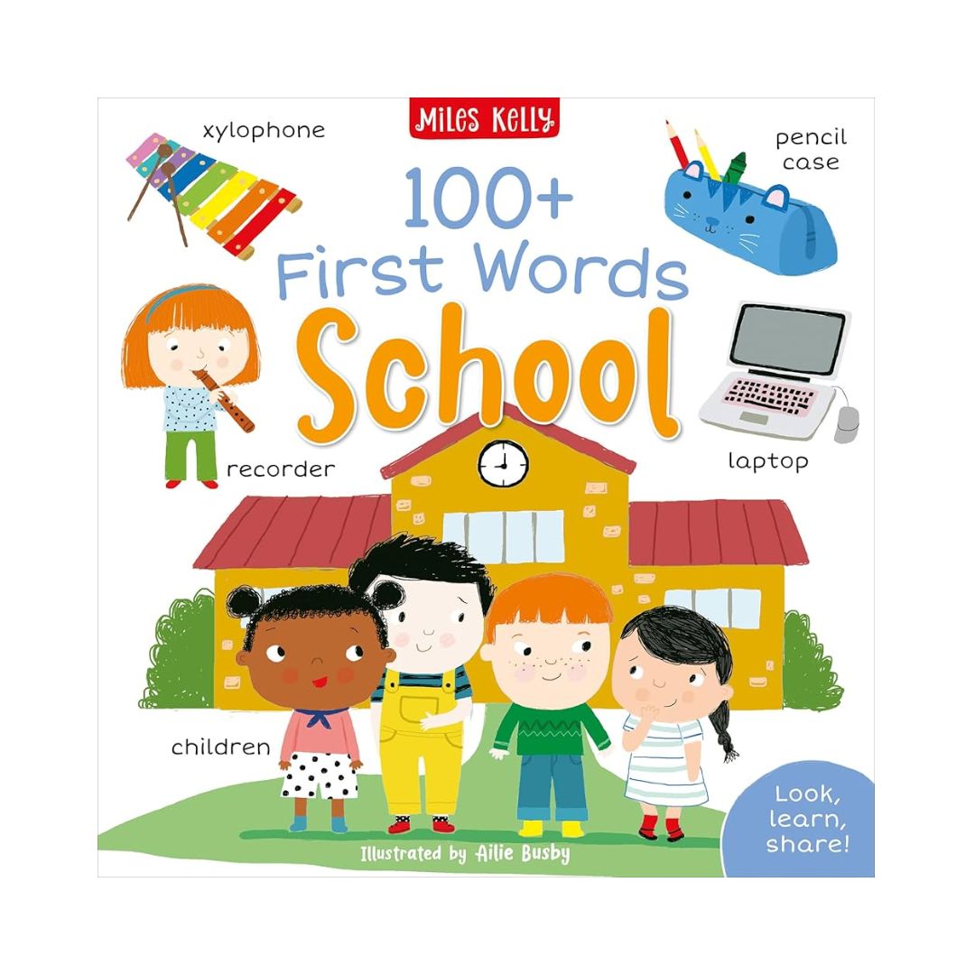Miles Kelly 100+ FIRST WORDS (SINGLES, brand new softcover) Animals / Home / School / In the Sea / On the Go / Out and About