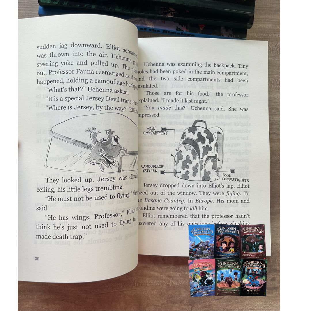 The Unicorn Rescue Society (6 books, softcover, no box) - slight dents on book cover