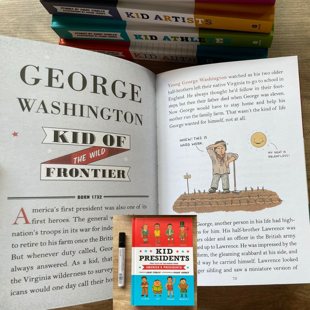 TRUE TALES OF CHILDHOOD series 5 books (brand new hardcover, no box, slight dents on book cover) - KID ARTISTS / ATHLETES / AUTHORS / PRESIDENTS / SCIENTISTS