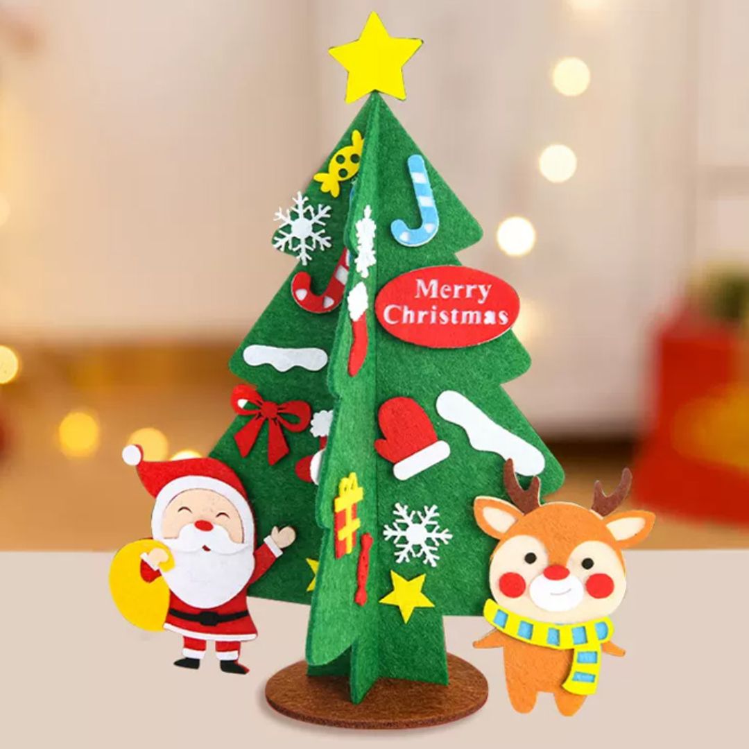 DIY Christmas Tree and Ornaments Nonwoven Foam Artwork