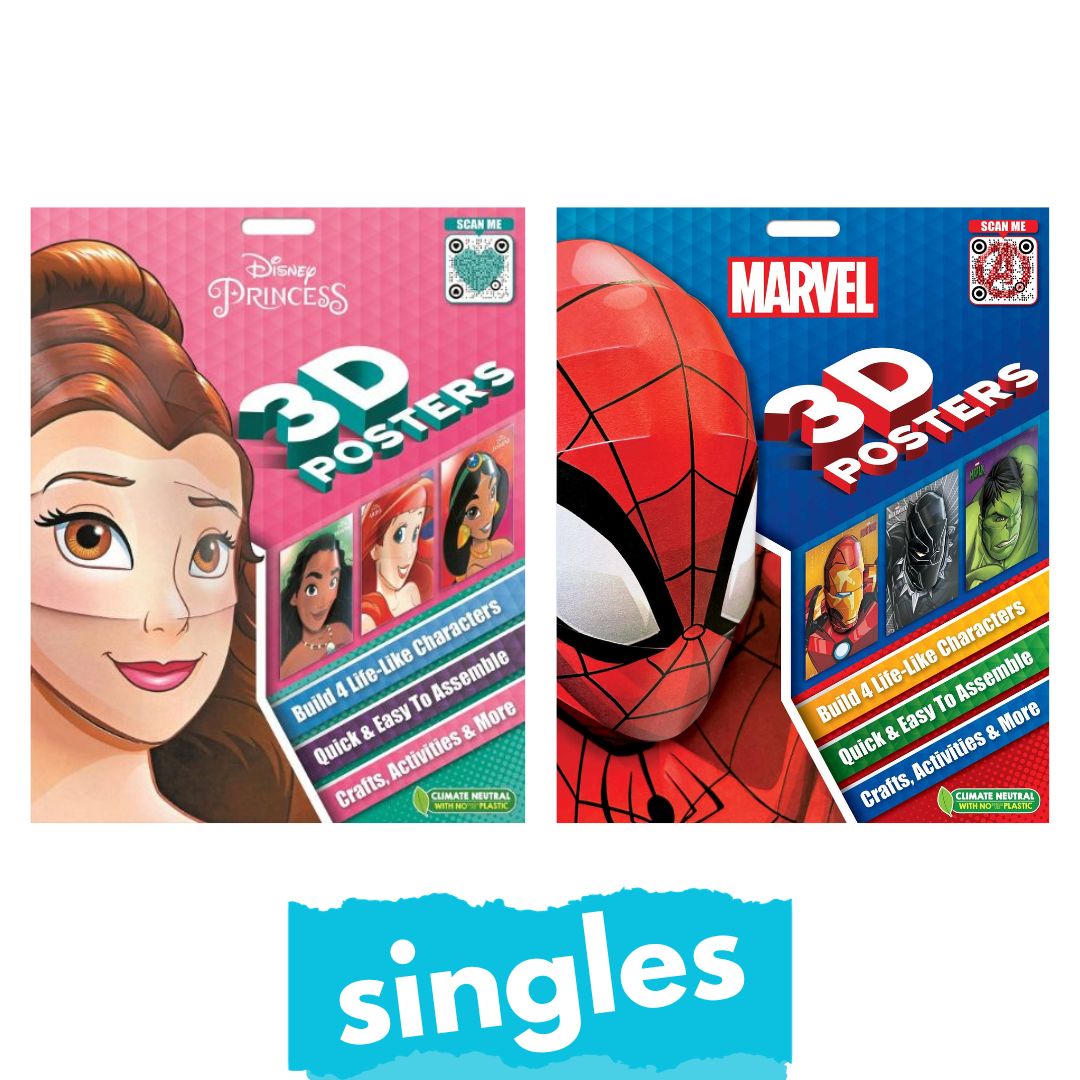 Disney 3D Pop Heads Posters (Marvel / Princess) (SINGLES, softcover)