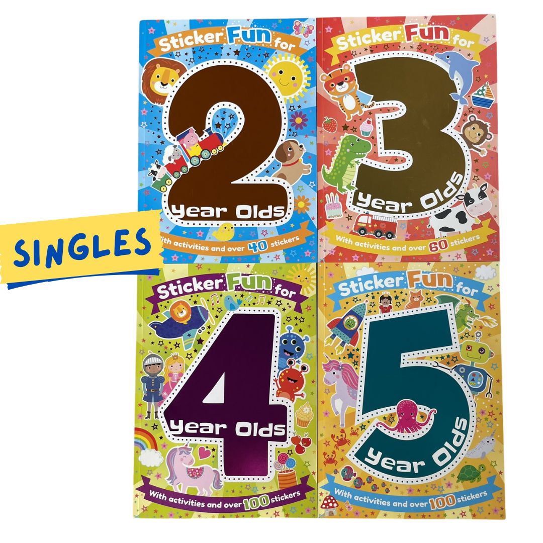 Sticker Fun for 2 to 5 Year Olds (SINGLES, brand new softcover, activity and stickers book)