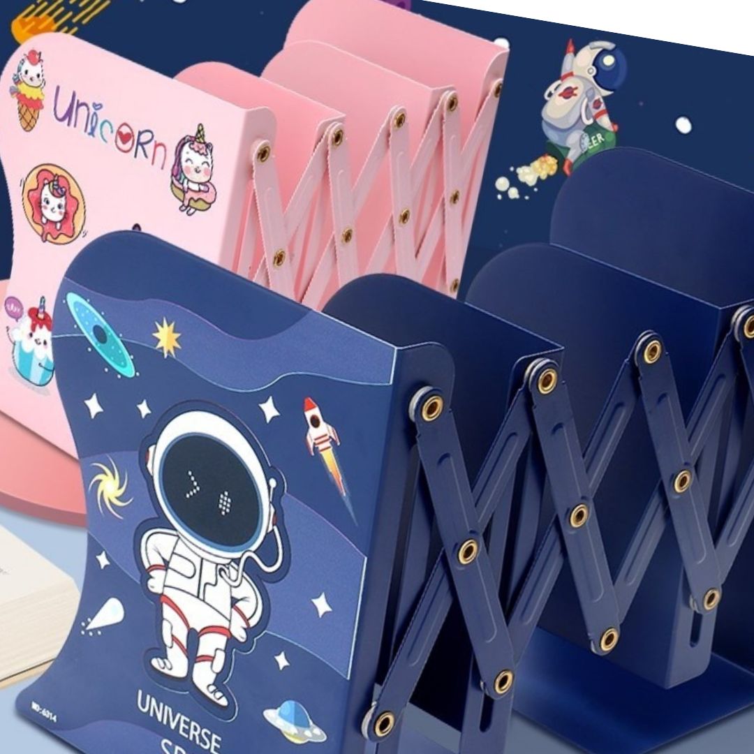 Foldable Metal Book Stand (Unicorn / Space)