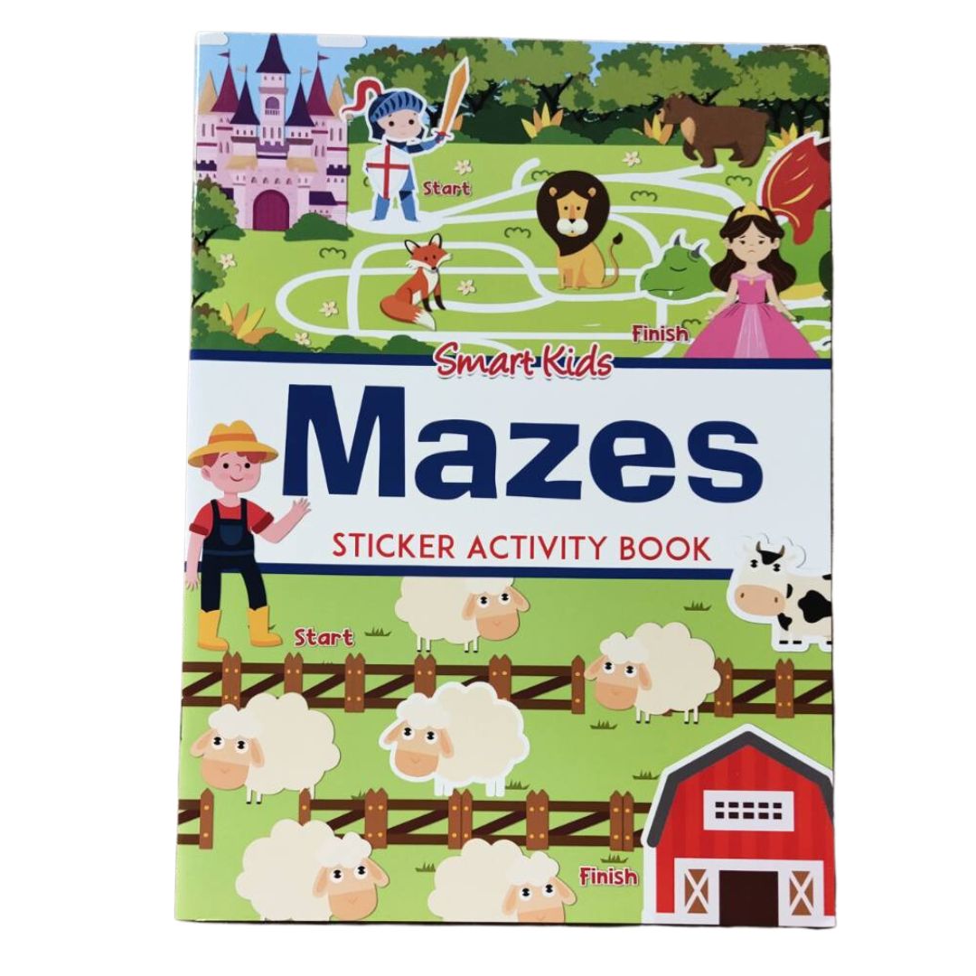 Smart Kids Sticker and Activity Book - MAZES (brand new softcover)