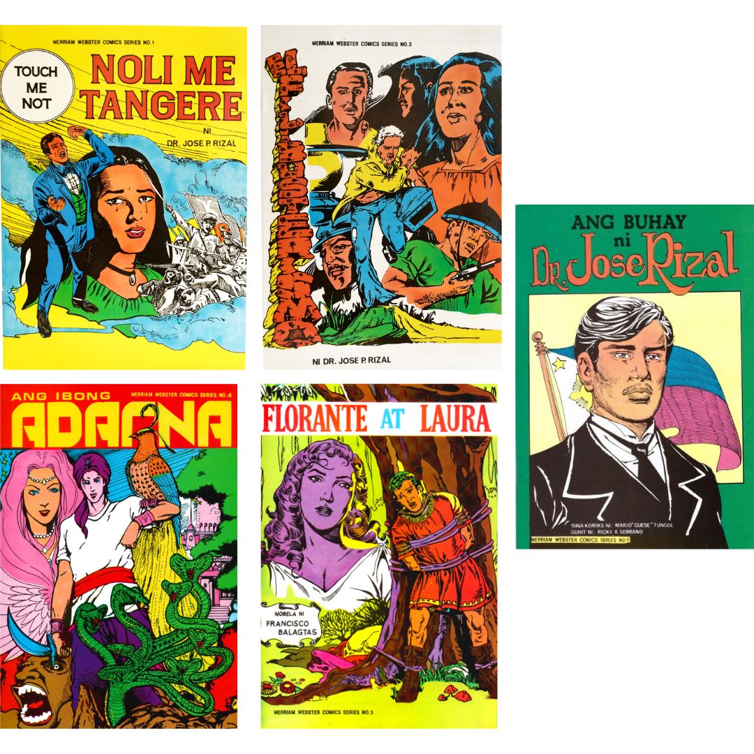Tagalog Comics - Florante at Laura // Dr Jose Rizal // El Filibusterismo // Noli Me Tangere // ibong Adarna (newsprint)