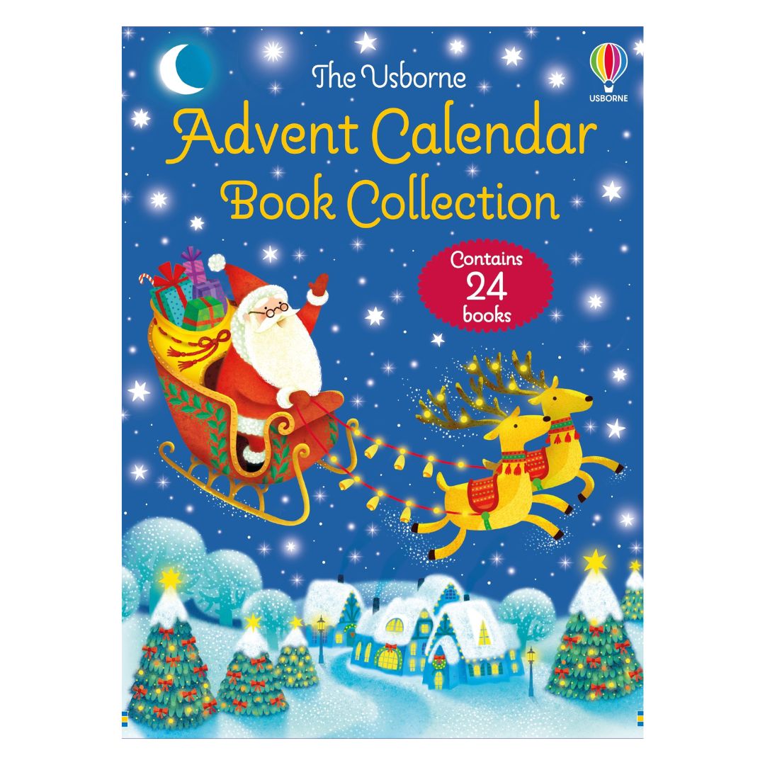 The Usborne Advent Calendar Book Collection 2 (BLUE) (slight dents/folds on book cover & slipcase)