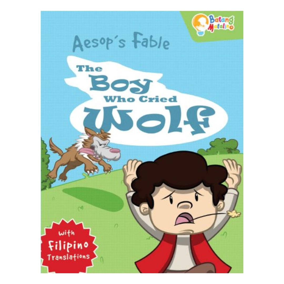 Batang Matalino AESOP'S FABLE - The Boy Who Cried Wolf / The Crow and the Pitcher (SINGLES, softcover, Filipino-English text)