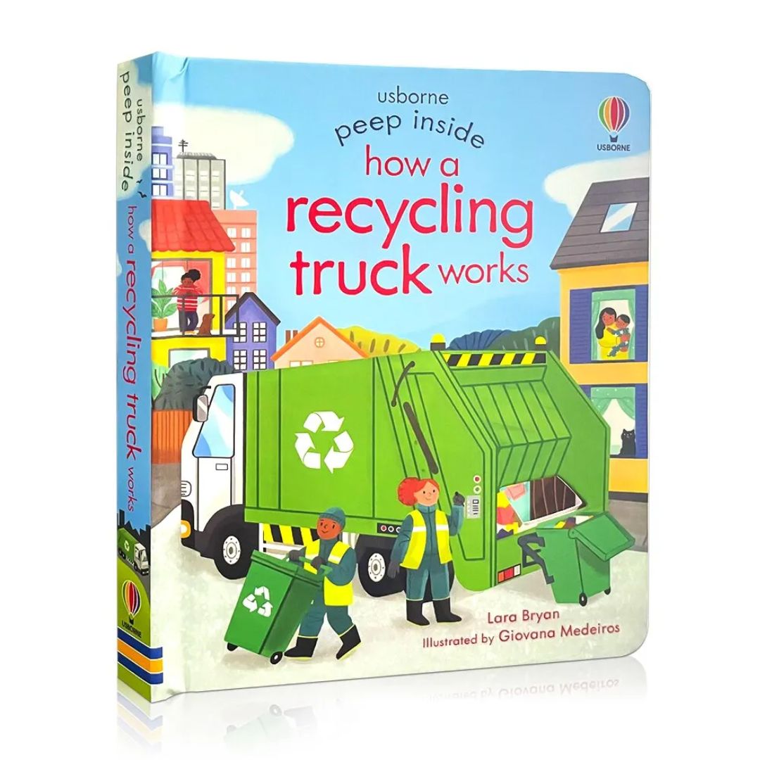 Usborne PEEP INSIDE How a Recycling Truck Works (board book)