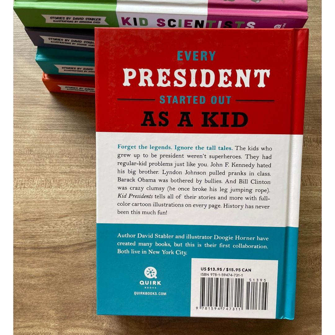 TRUE TALES OF CHILDHOOD series 5 books (brand new hardcover, no box, slight dents on book cover) - KID ARTISTS / ATHLETES / AUTHORS / PRESIDENTS / SCIENTISTS