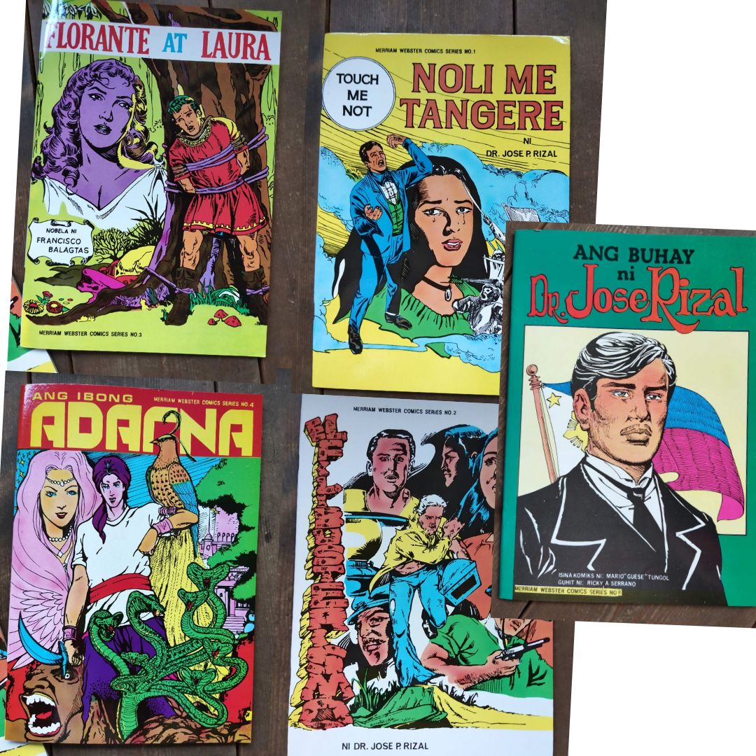 Tagalog Comics - Florante at Laura // Dr Jose Rizal // El Filibusterismo // Noli Me Tangere // ibong Adarna (newsprint)