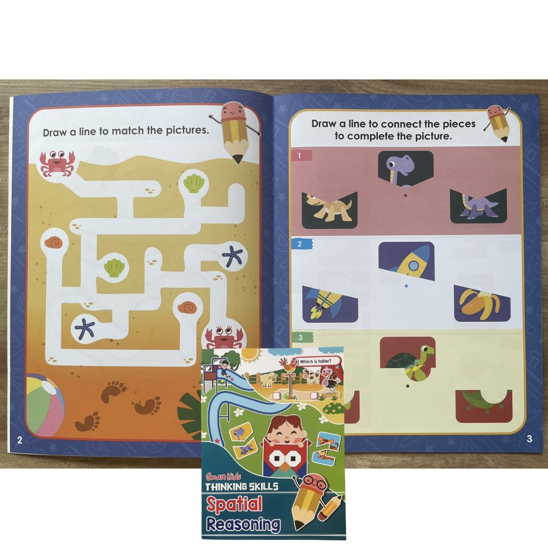 Smart Kids THINKING SKILLS - Cut and Paste / Same and Different / Logical Reasoning / Spatial Reasoning (SINGLES, softcover)