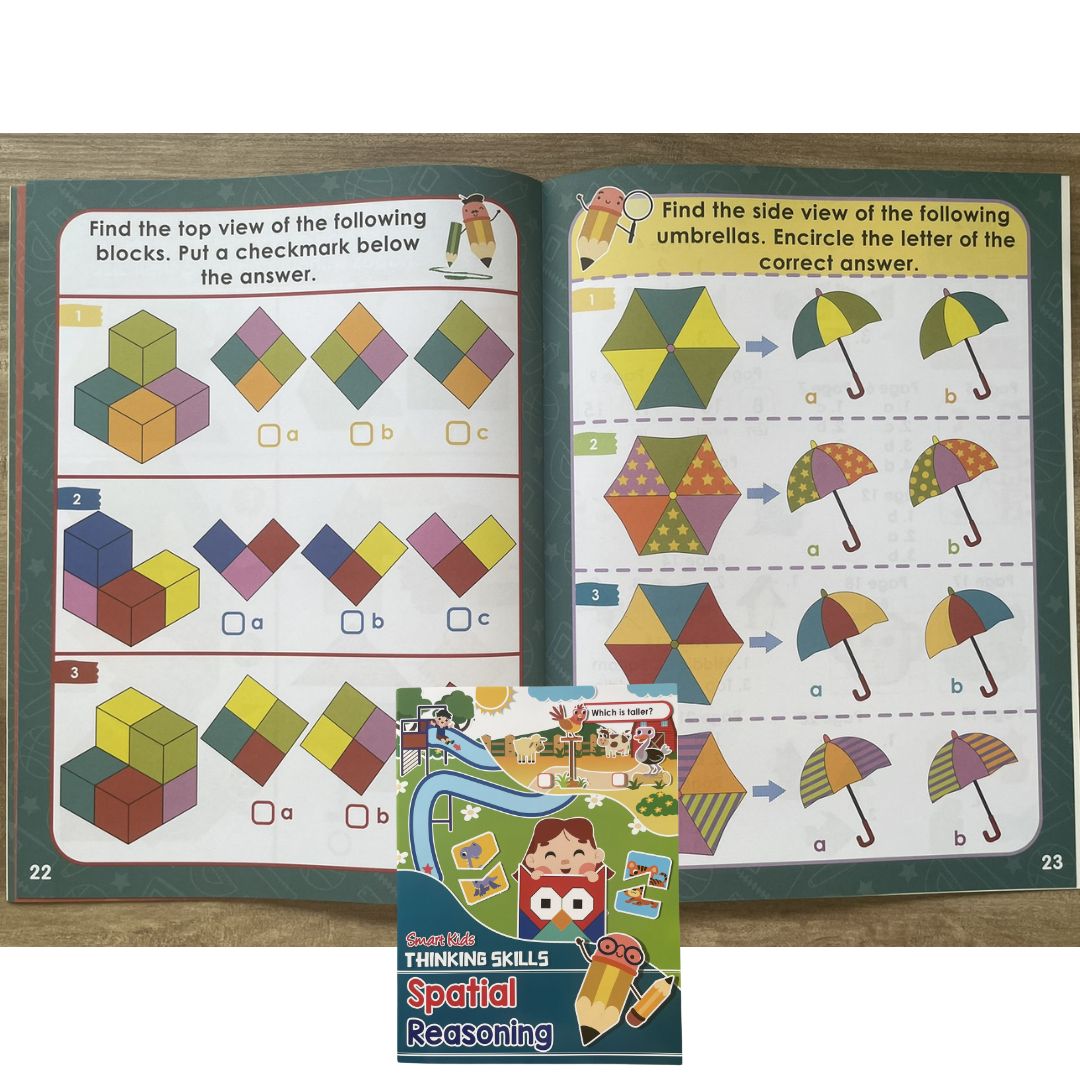 Smart Kids THINKING SKILLS - Cut and Paste / Same and Different / Logical Reasoning / Spatial Reasoning (SINGLES, softcover)