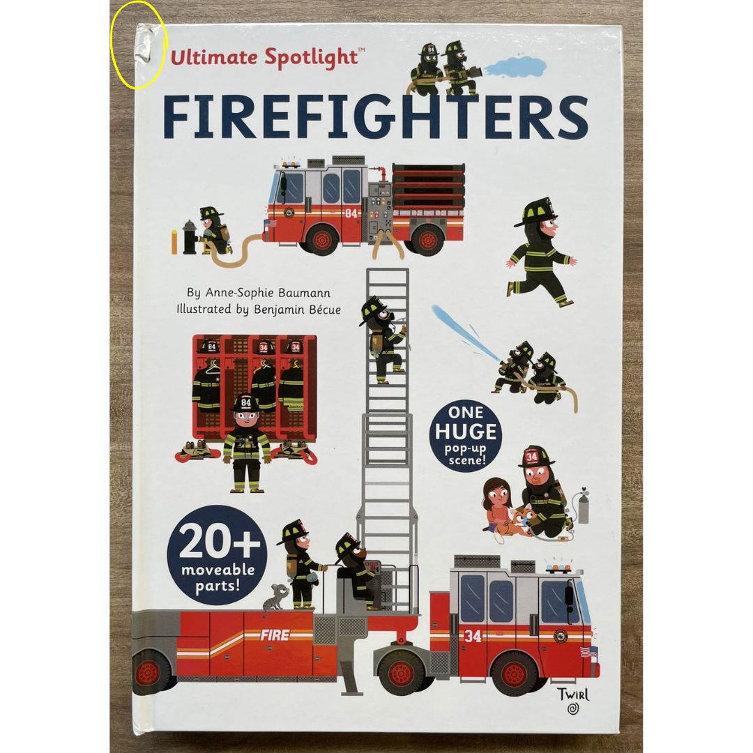 Ultimate Spotlight: FIREFIGHTERS (with tabs) hardcover - with slight dents on the book cover