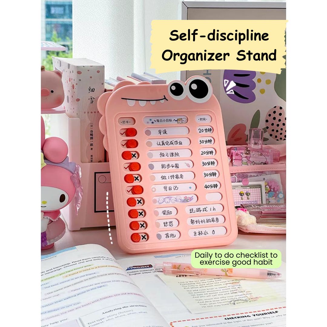 Daily Schedule Self-discipline Plan Organizer Stand for Kids (daily routine or chores to develop good habit) (box with slight tear and dents)
