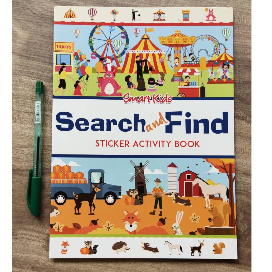Smart Kids Sticker and Activity Book - SEARCH and FIND (brand new softcover)