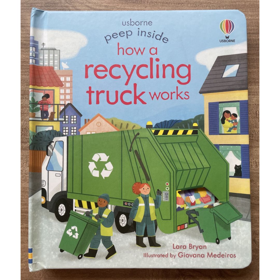Usborne PEEP INSIDE How a Recycling Truck Works (board book)