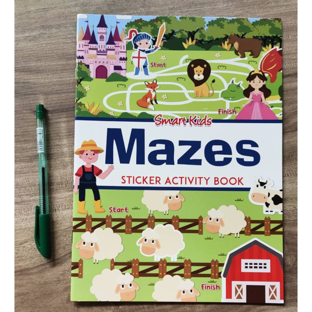 Smart Kids Sticker and Activity Book - MAZES (brand new softcover)