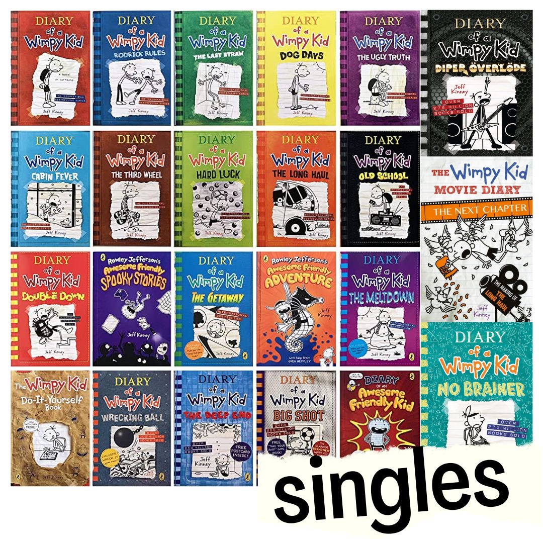 Diary of a Wimpy Kid (singles, brand new softcover, 7.4 x 4.8 inches each book)