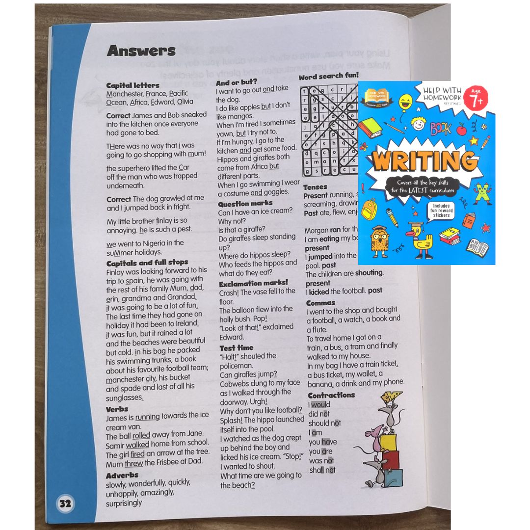 Help with Homework for Age 7+ (WRITING) brand new softcover