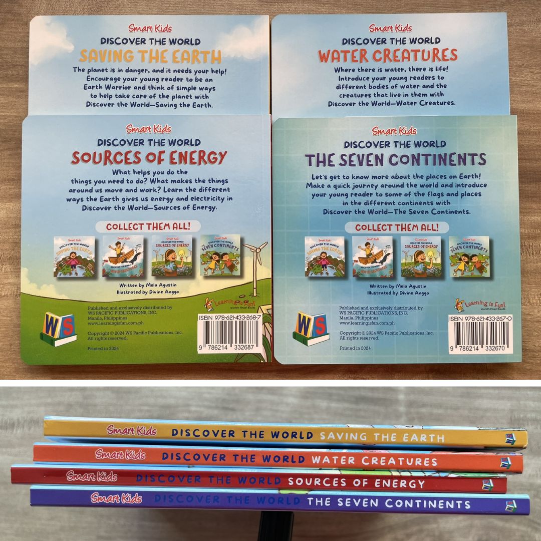Smart Kids Discover the World SAVING THE EARTH / WATER CREATURES / SOURCES OF ENERGY / THE SEVEN CONTINENTS (Board Book / SINGLES)