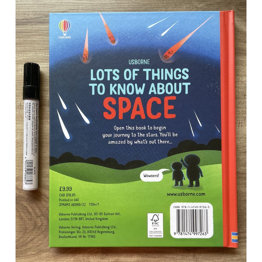 Usborne Lots of Things to Know About SPACE (brand new Hardcover) - with SLIGHT DENTS on book cover