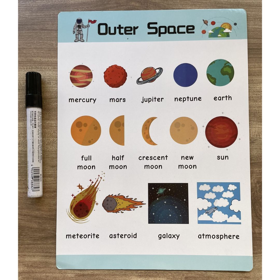 Solar System and Outer Space Educational Chart - A4 Size Poster
