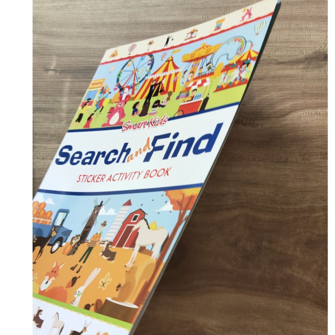 Smart Kids Sticker and Activity Book - SEARCH and FIND (brand new softcover)