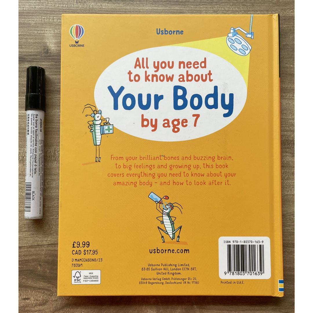 Usborne All You Need to Know about YOUR BODY by Age 7 (brand new hardcover, with SLIGHT DENTS on book cover)