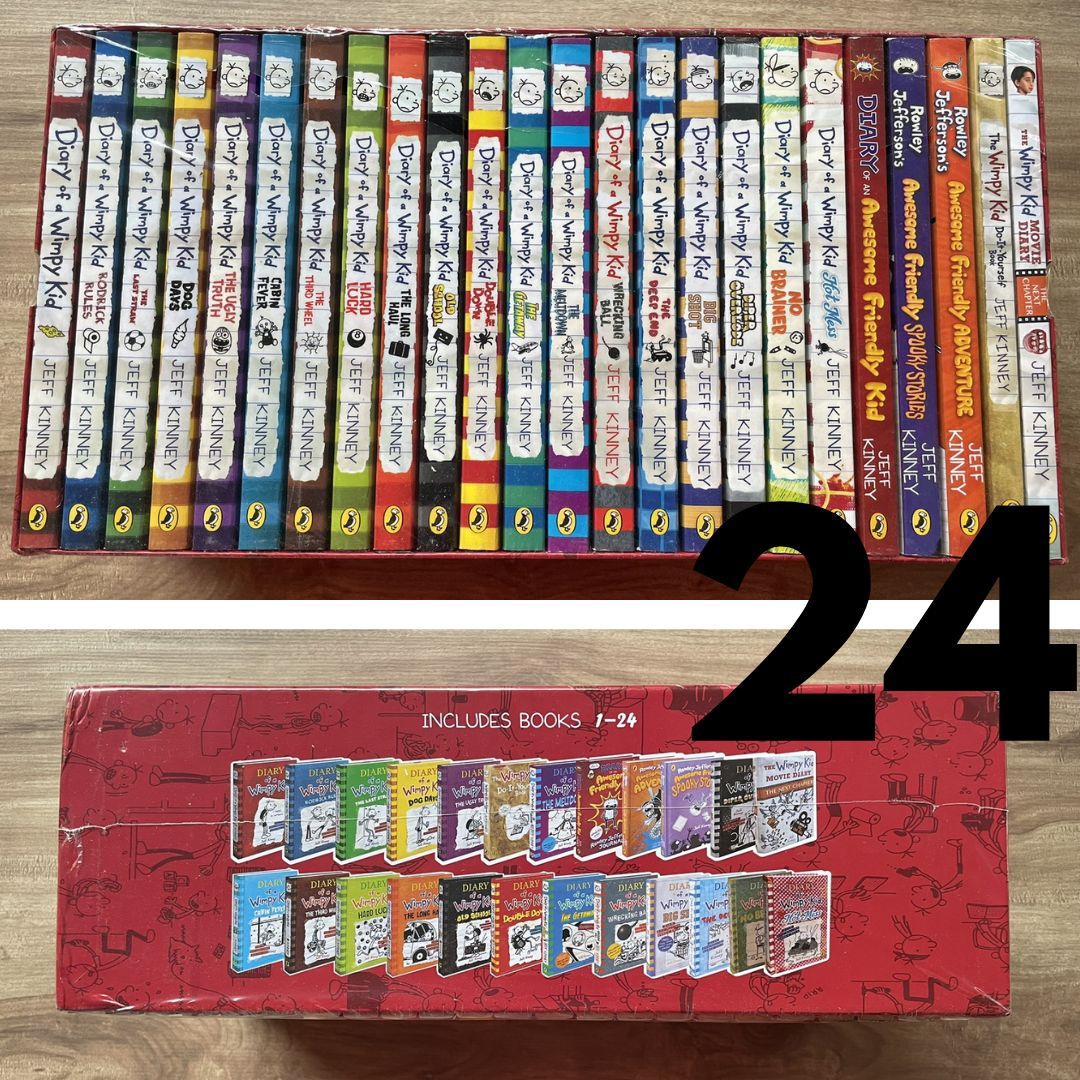 Wimpy Kid (set of 24 books) brand new softcover box set - BOX with SLIGHT DENTS, books no damage