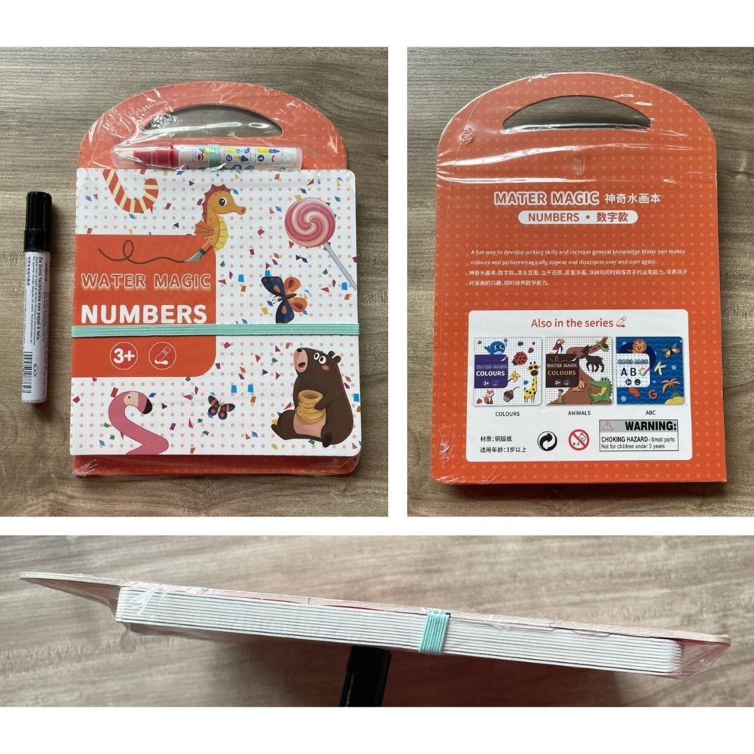 Magic Water Drawing Book (NUMBERS) – Reusable Coloring & Doodle Carry-Along Board Book for Children (Ages 3-5)