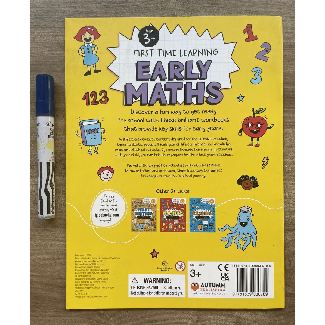 First Time Learning Preschool (for Age 3+) - EARLY MATHS (brand new softcover)