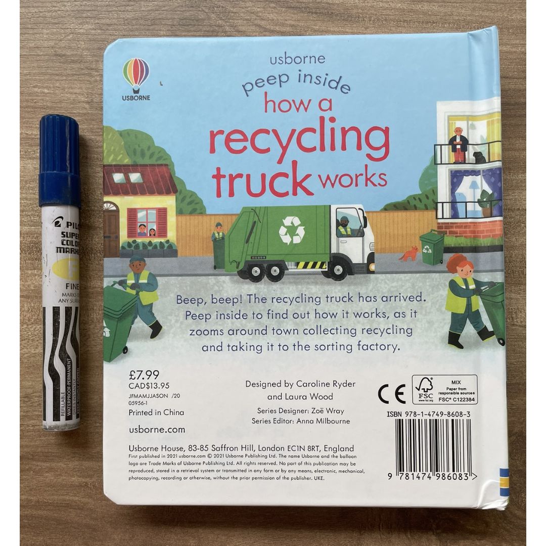 Usborne PEEP INSIDE How a Recycling Truck Works (board book)