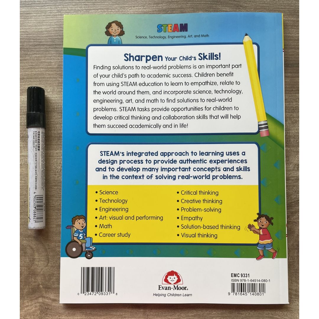 Evan Moor Skill Sharpener Workbook: STEAM ( GRADE 1 ) brand new softcover